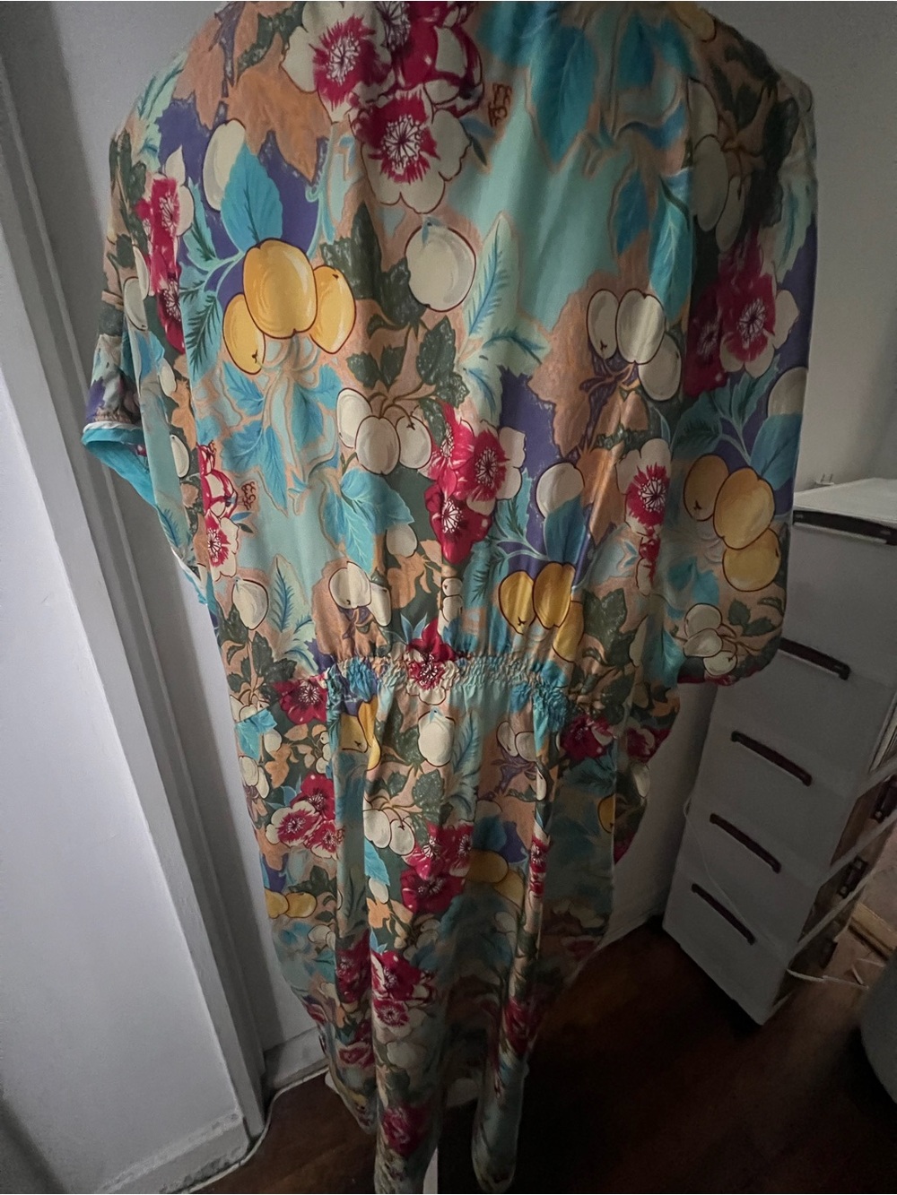 NWOT Johnny Was Silk Floral Multicolor V-Neck Dress size XL - Picture 4 of 5